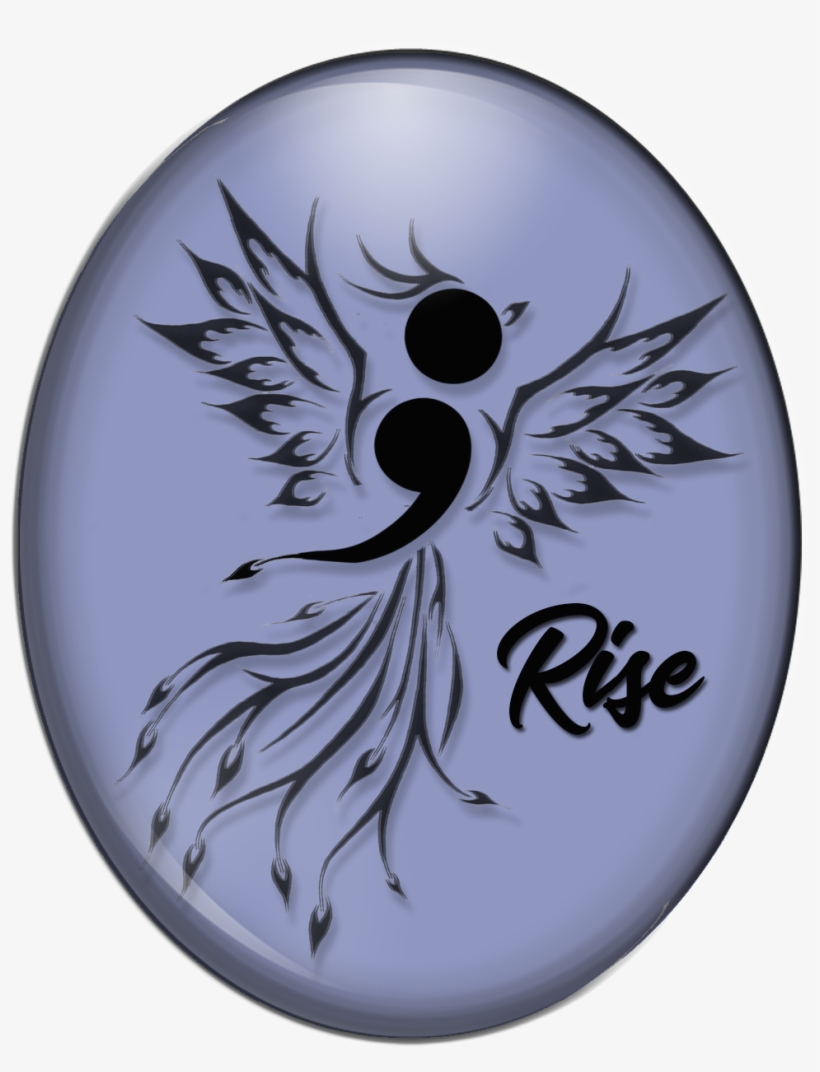Black Oval With Semicolon - Flying Phoenix, transparent png download