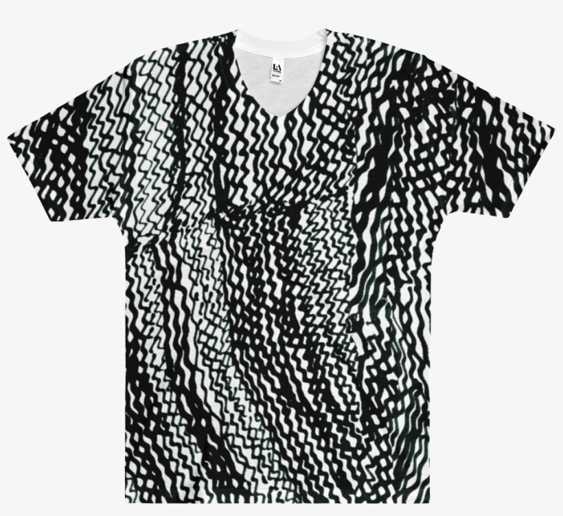 Scribbles Men's V Neck T Shirt Front - Monochrome, transparent png download