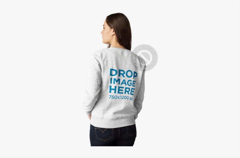 Back Of A Woman Wearing A Crewneck Sweater Mockup Against - Girl, transparent png download