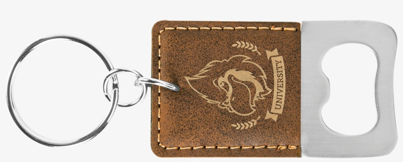 Rustic & Gold Leatherette Rectangle Bottle Opener Keychain - Keychain, transparent png download
