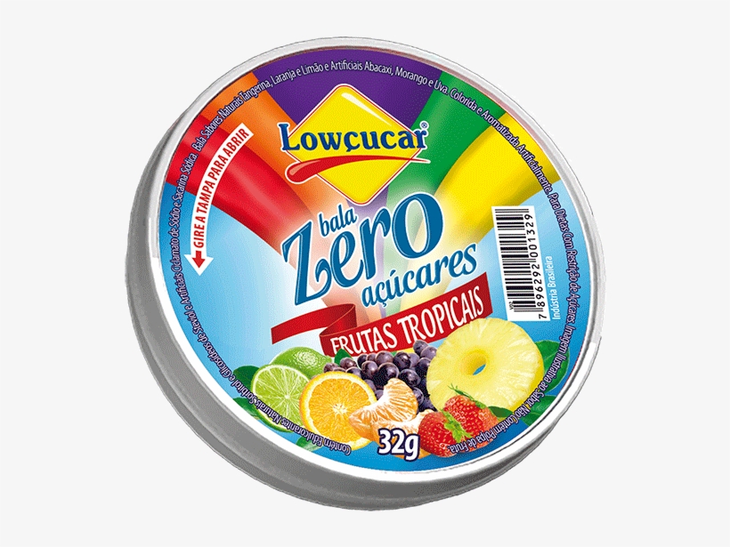Bala Zero Açúcares Lowçucar Sabor Frutas Tropicais - Lowçucar, transparent png download