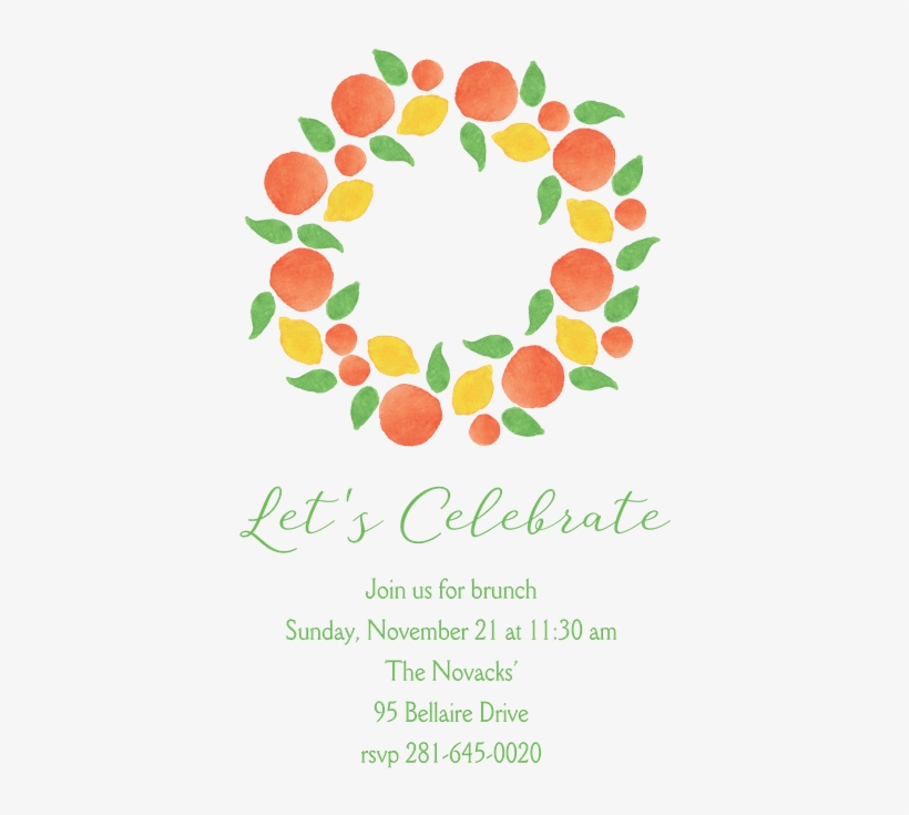 Winter Citrus Invitation Holiday Party Invitations, - Circle, transparent png download