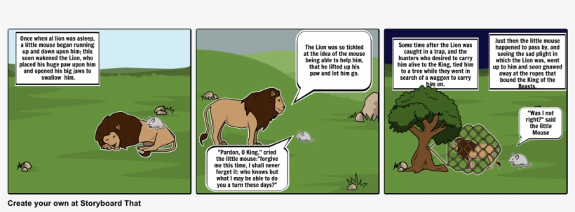 The Lion And The Mouse - Cartoon, transparent png download