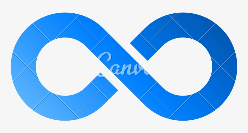 Infinity Symbol Blue Gradient With Discontinuation - Circle, transparent png download