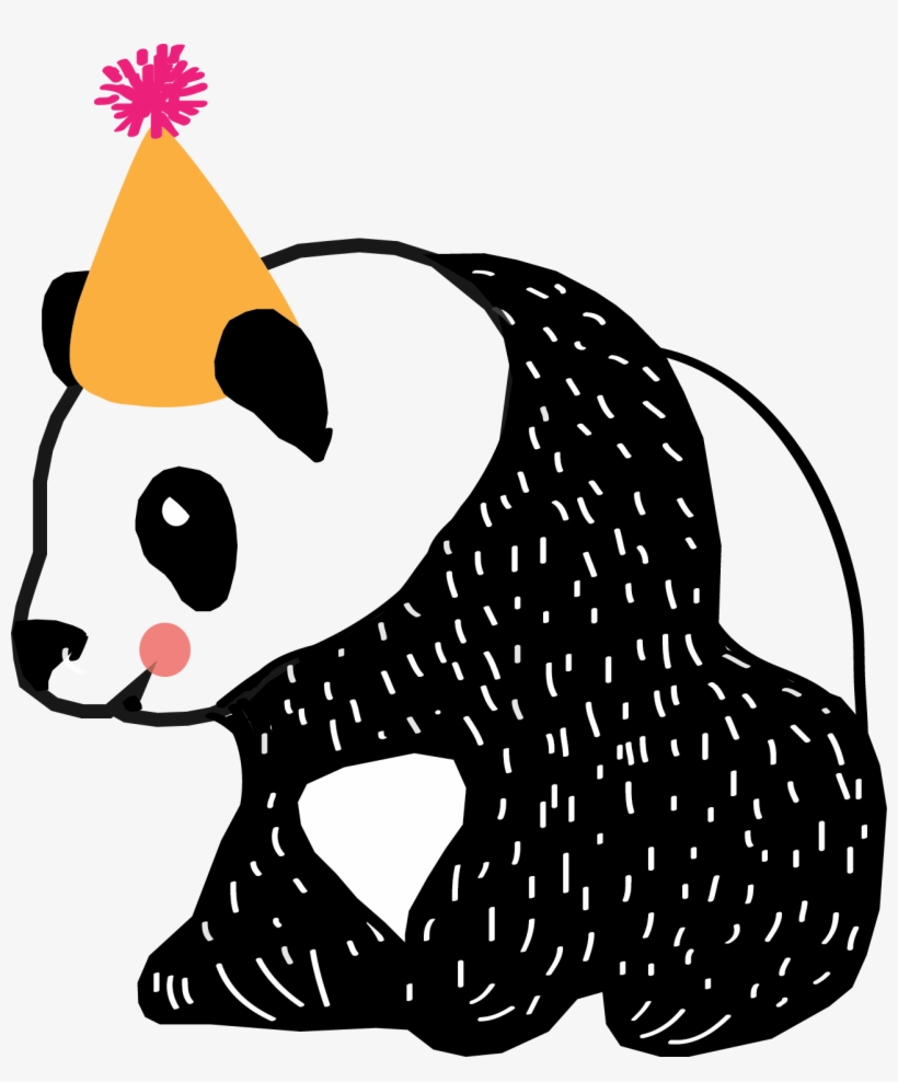 Png Of The Cute Little Panda Bear Available For Free - Panda With Party Hat, transparent png download