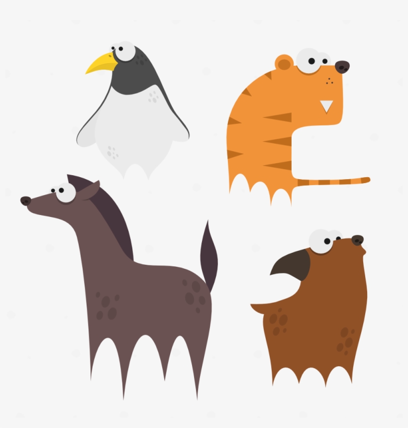 Cute Animals Vector Set - Vector Graphics, transparent png download