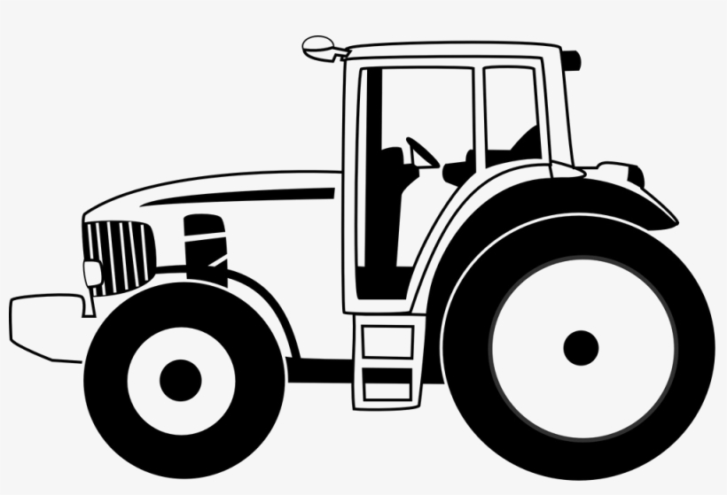 Tractor Outline - Tractor Sticker, transparent png download