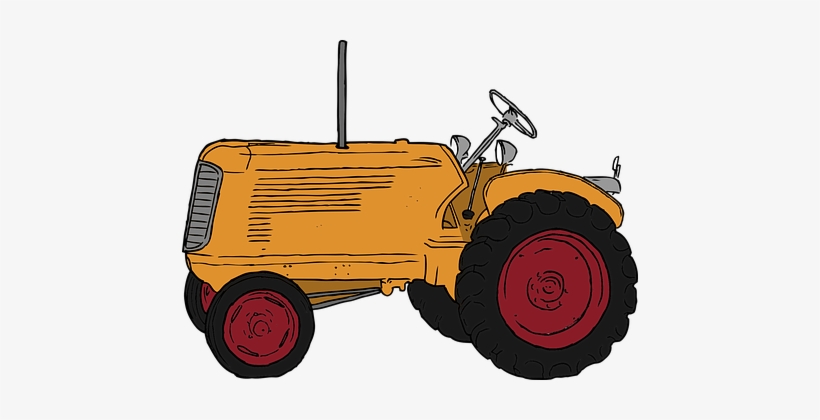Tractor Farming Agriculture Orange Isolate - Tractor Clip Art, transparent png download