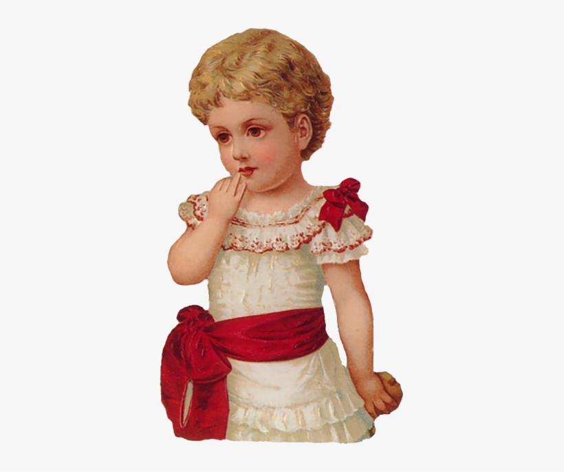 Little Red Girl Victorian Scrap - Vintage Victorian Girl Transparent, transparent png download