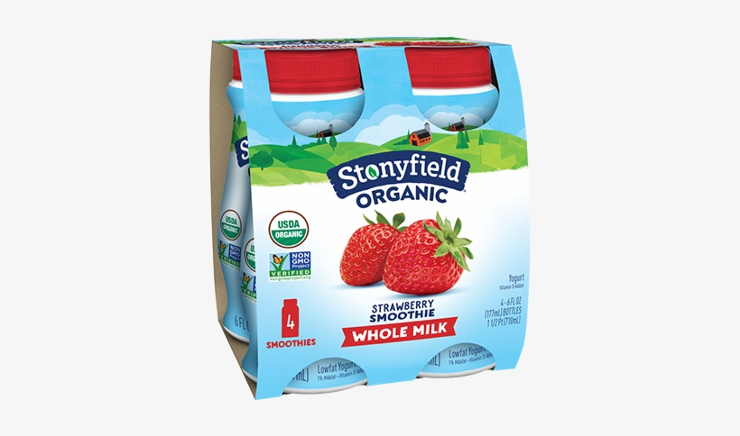 Whole Milk Strawberry Smoothie - Stonyfield Farm, Inc., transparent png download