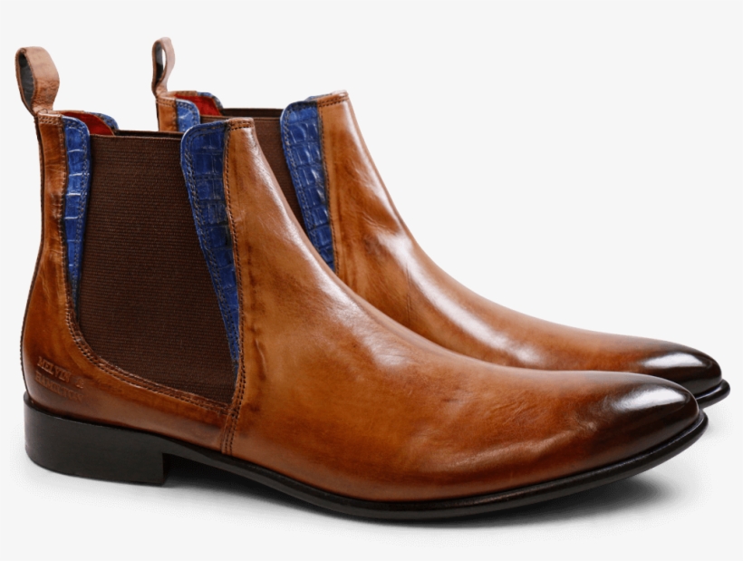 Ankle Boots Toni 6 Crust Tan Baby Croco Electric Blue - Chelsea Boot, transparent png download