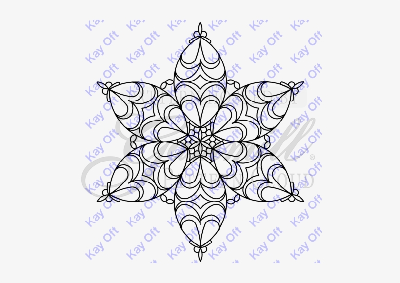 1900 Diamond Lace 6 Pt Star - Line Art, transparent png download