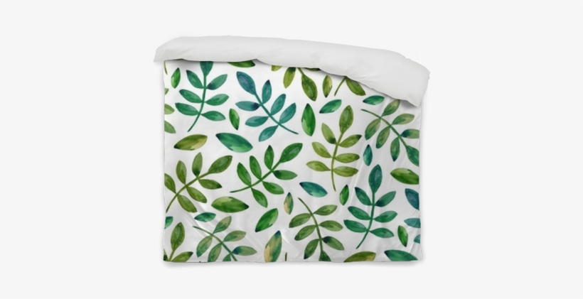 Watercolor Green Leaves Pattern - Watercolor Leaves Green Botanical Illustration Lea..., transparent png download