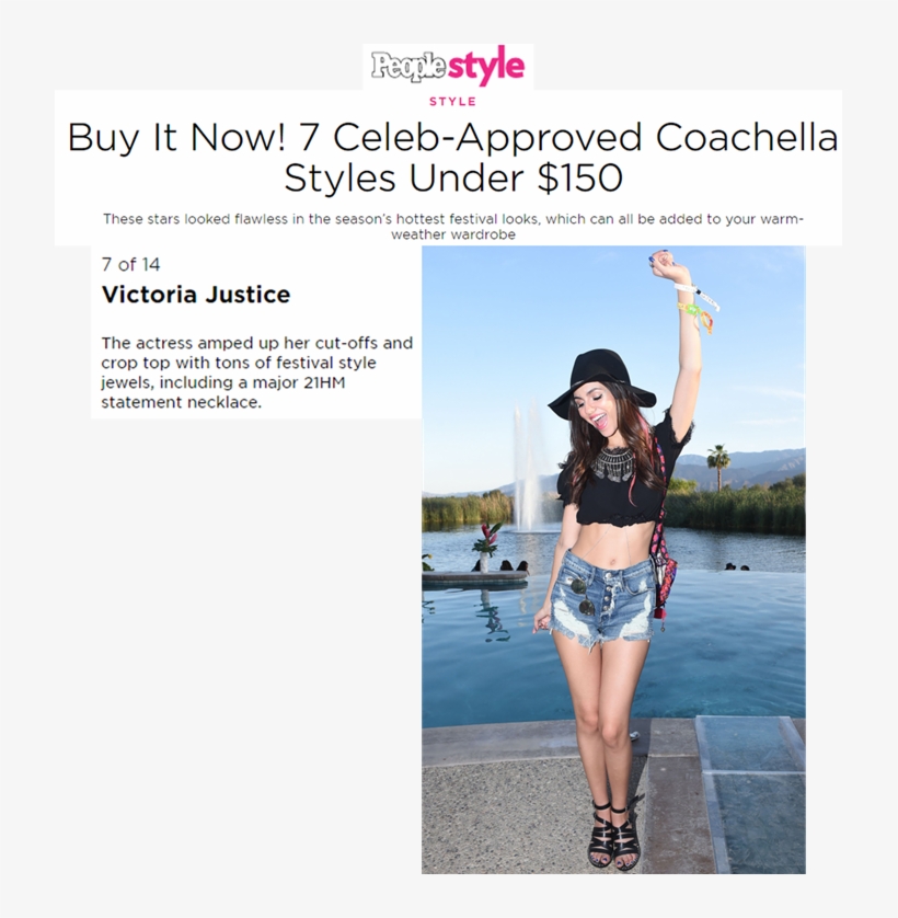 Victoria Justice Wearing 21hm At The Coachella Music - Victoria Justice Coachella, transparent png download