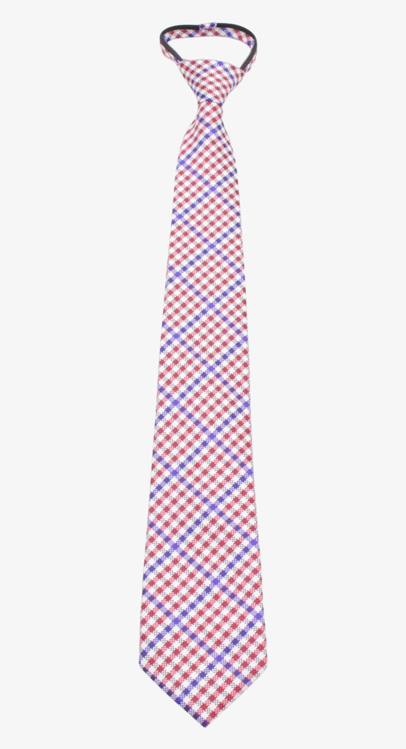 Red, White, And Blue Gingham Patterned Zipper Tie - Blue, transparent png download