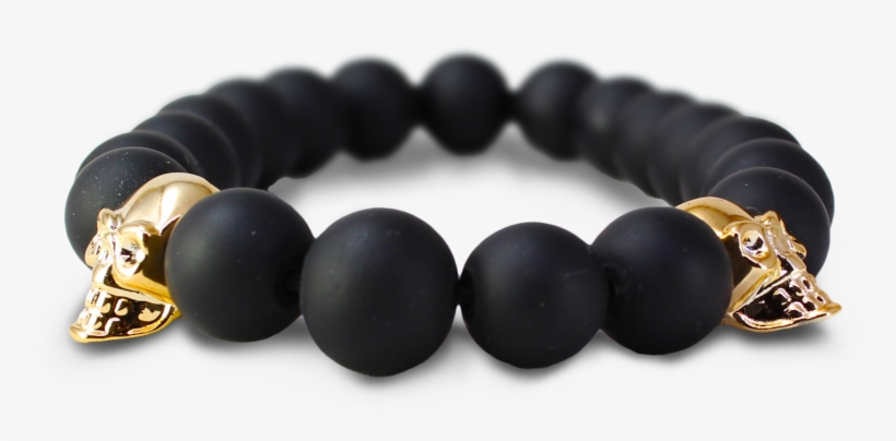Black And Gold Skull Bracelet - Bracelet, transparent png download