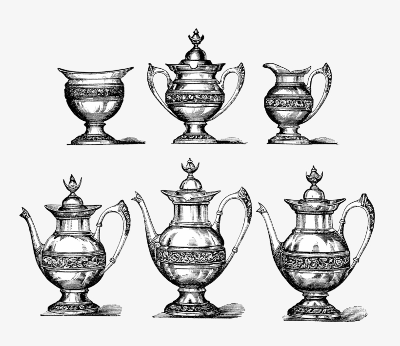 Coffee, Vintage, Teapot, Coffeepot, Coffee Pot - Vintage Illustration Tea, transparent png download