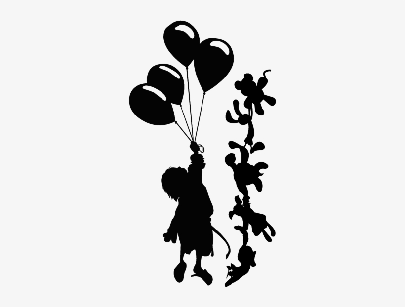 Adesivo De Parede Criança E Balões - Criança Segurando Balão Em Png, transparent png download