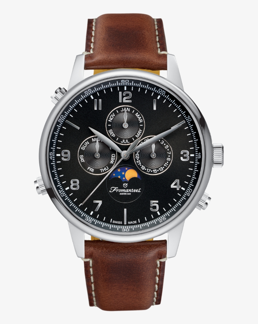 Globetrotter Moon Phase Black - Tudor Prince Oysterdate Black Dial, transparent png download