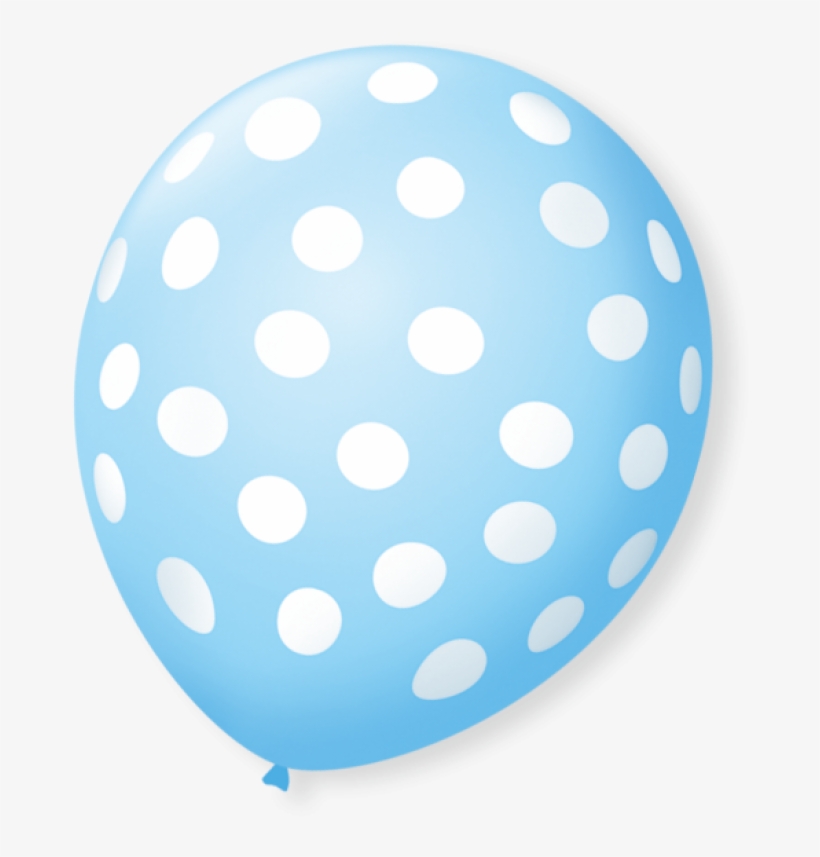 Balão 10 Poá Azul Claro/branco Pic-pic C/25 - Balao De Poá Amarelo, transparent png download