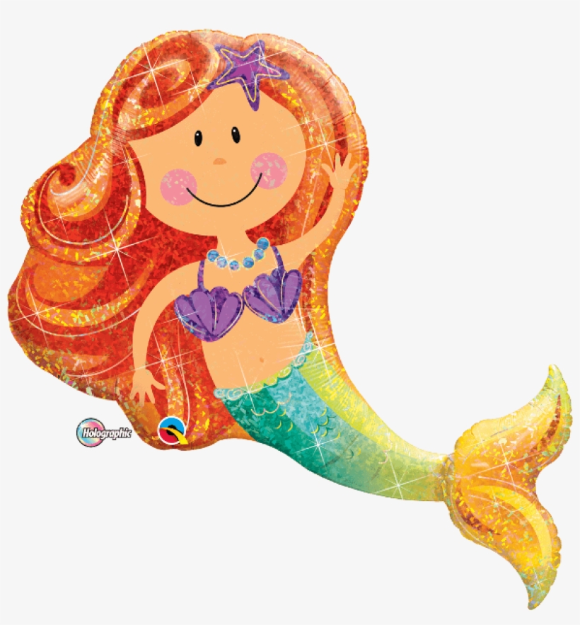 Balão Metalizado Sereia 38" - Mermaid Foil Balloon, transparent png download