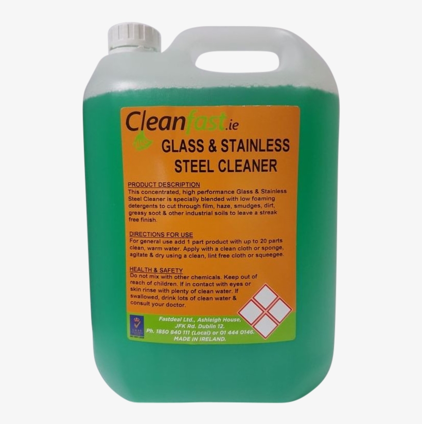 Cleanfast Glass & Stainless Steel Cleaner - Plastic Bottle, transparent png download
