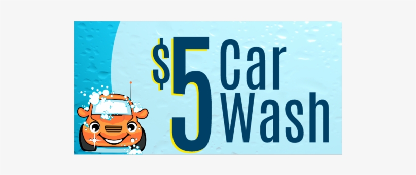 Five Dollar Car Wash Vinyl Banner - Orange Car, transparent png download