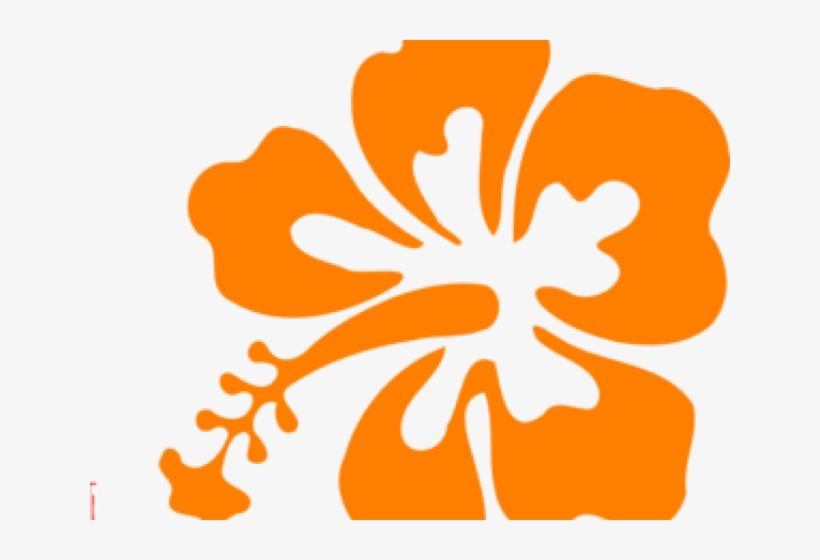 Hibiscus Clipart Coral - Orange Hawaiian Flower Clipart, transparent png download