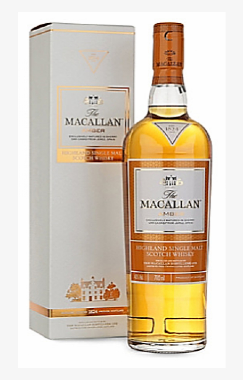 Macallan Amber Single Malt Scotch Whisky 70cl - Macallan Sherry Oak Scotch Single Malt 25 Year, transparent png download