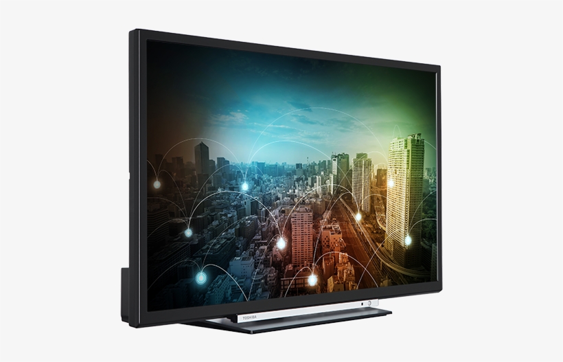 24" Toshiba Hd Ready Wlan Tv Perspective - 24 Led Tv Toshiba 24w3753dg, transparent png download