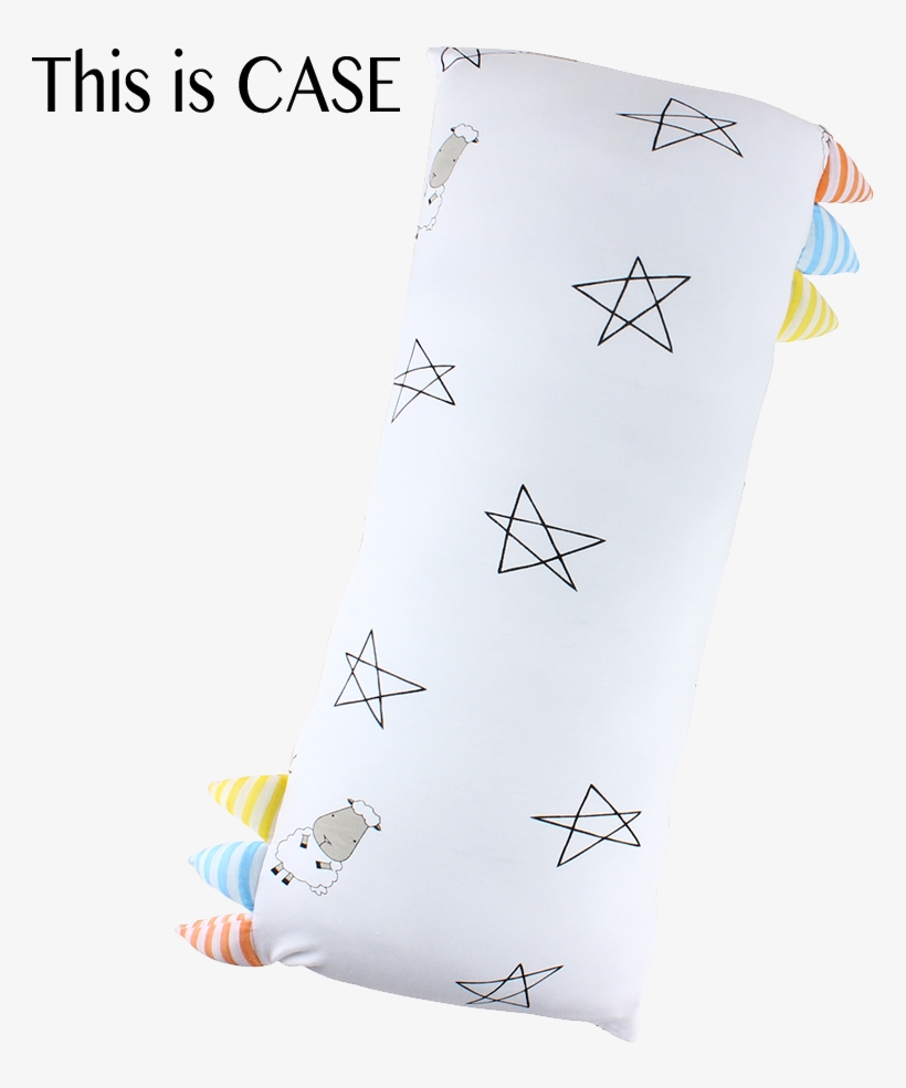 Bed-time Buddy Case Big Star & Sheepz White With Stripe - Cushion, transparent png download