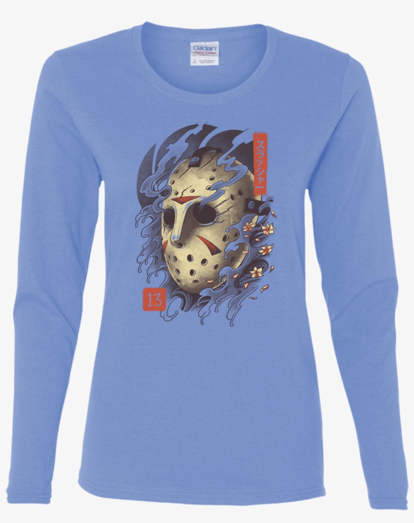Oni Jason Mask Women's Long Sleeve T-shirt $30 - Shirt, transparent png download