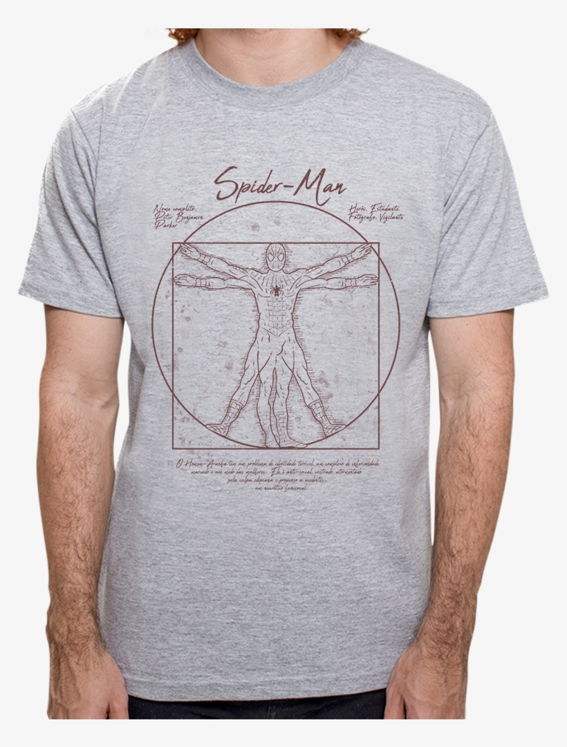 Camiseta Homem Aranha Vitruviano - T-shirt, transparent png download