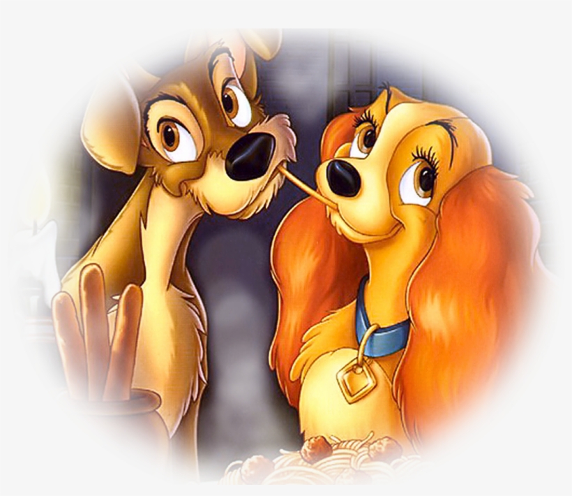 Lady And Tramp Couple Tube Illustration - Romantic Lady And The Tramp, transparent png download