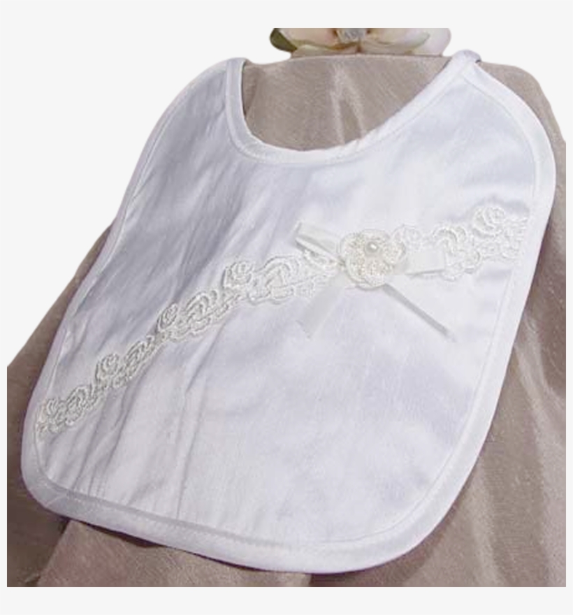 Silk Dupioni Handmade Bib With Venise Lace Trim Girls - Embroidery, transparent png download