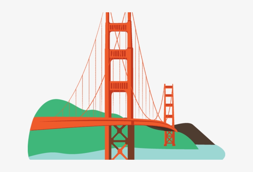 Golden Gate Clipart Beam Bridge - San Francisco Bridge Clipart, transparent png download