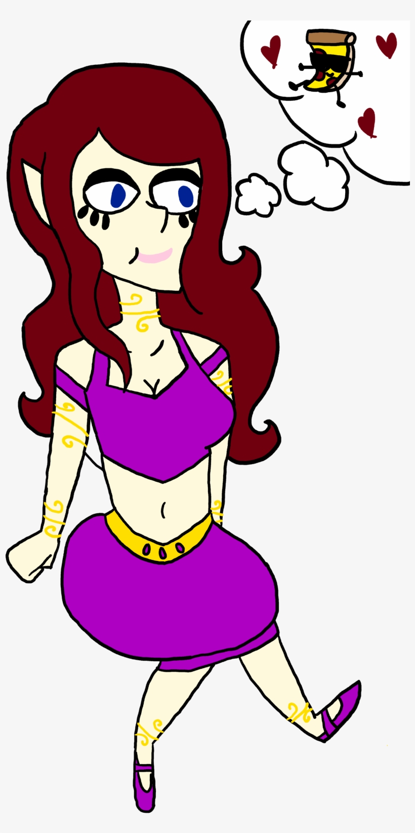 Miya Genie Loves Pizza Steve - Cartoon, transparent png download