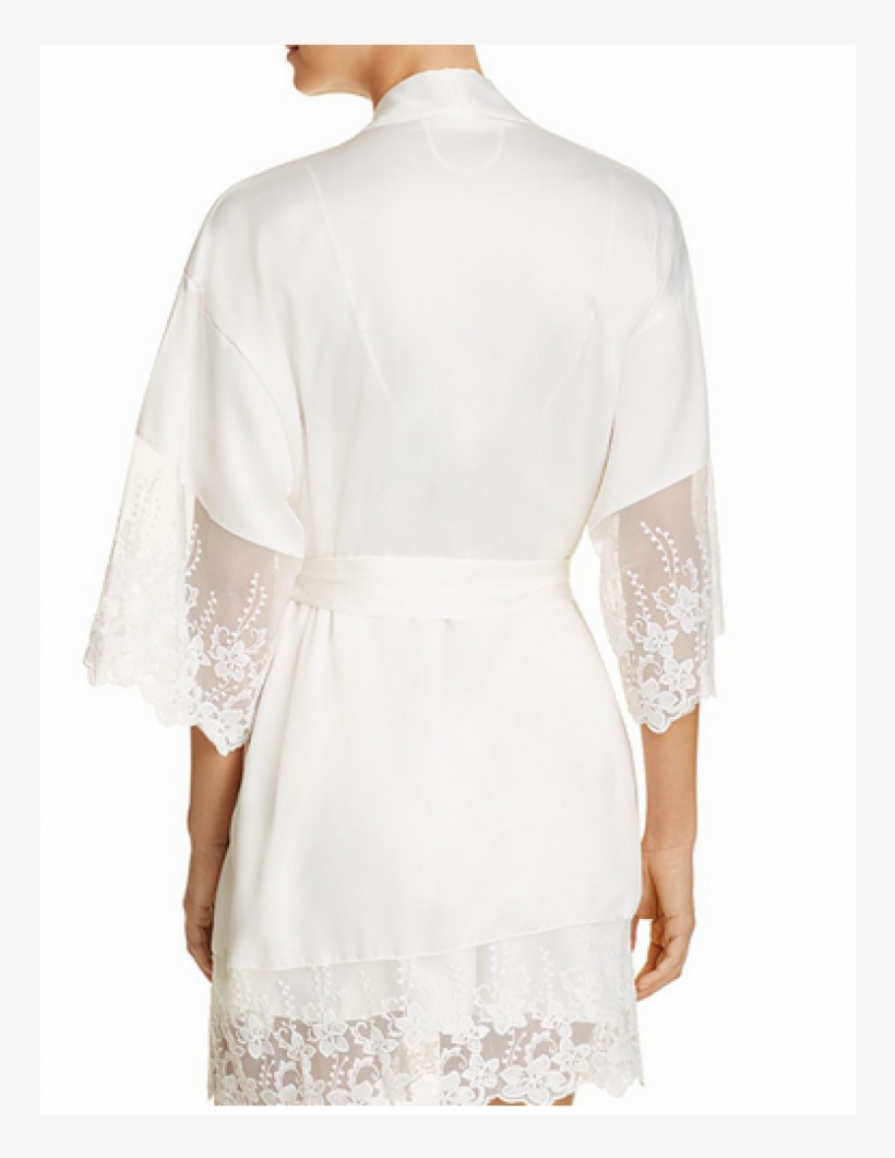 High Quality100% Silk Lace Trim Short Sleeves Sexy - Gown, transparent png download