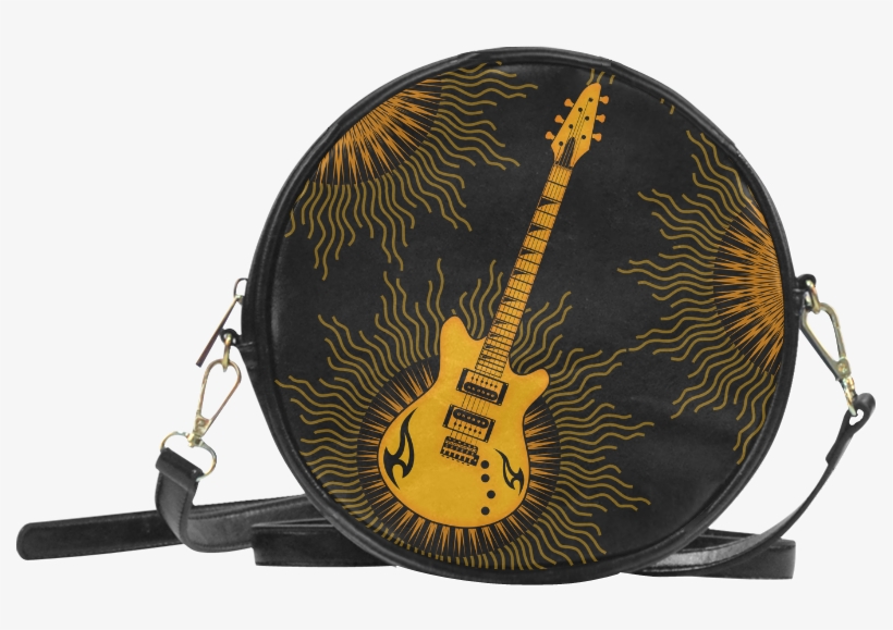 Tribal Sun Guitar By Artformdesigns Round Sling Bag, transparent png download