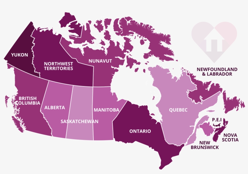 Map-english - Domestic Violence In Canada Map, transparent png download