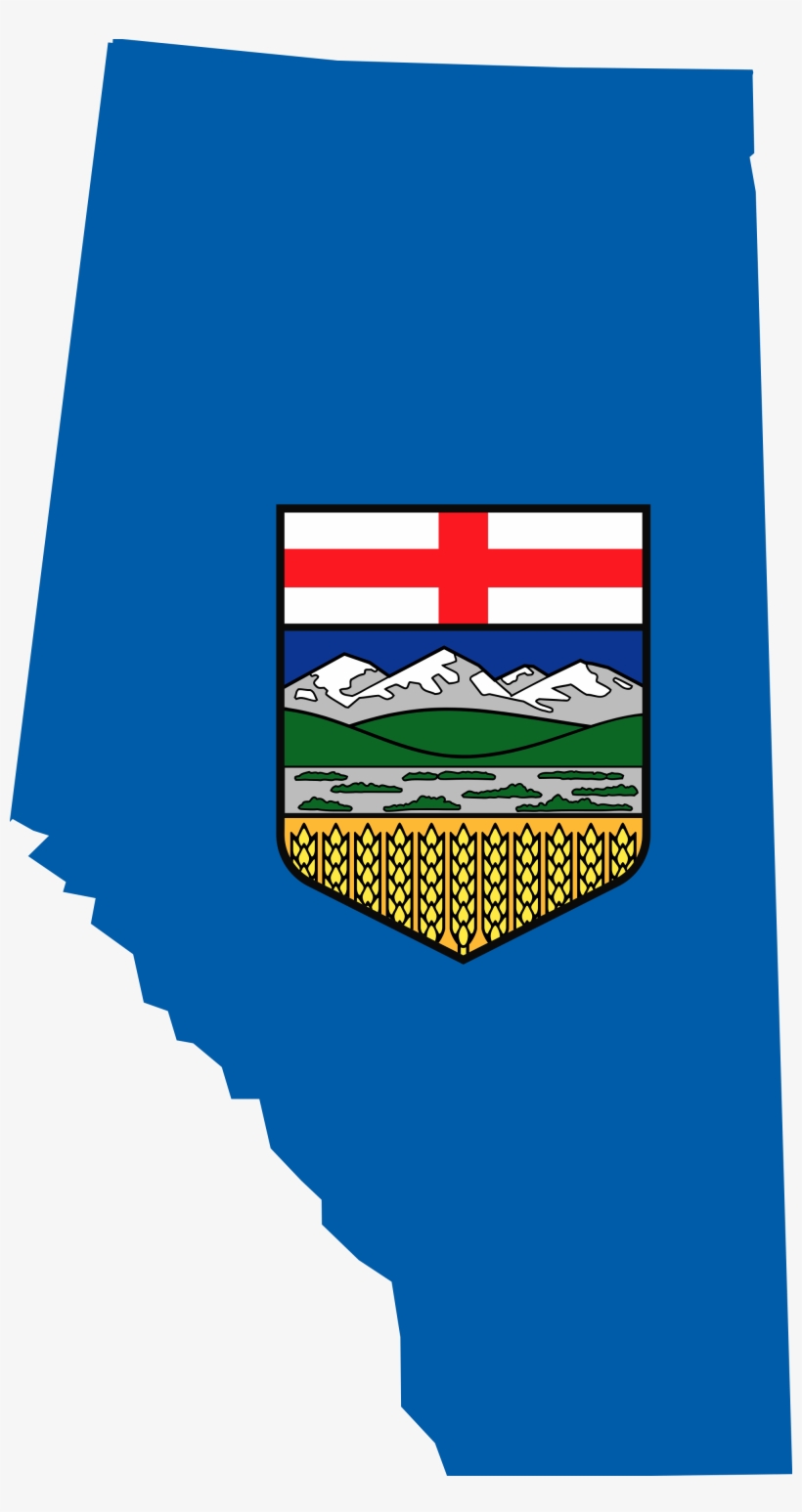 Flag Map Of Alberta - Alberta Map With Flag, transparent png download