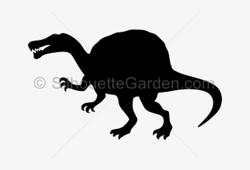 Spinosaurus Clipart Transparent - Black And White Spinosaurus Silhouette, transparent png download