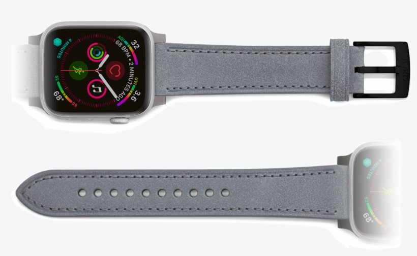 Premium Gray Leather Iwatch Strap - Strap, transparent png download