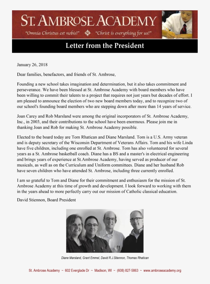 Ambrose Academy Names New Directors - Document, transparent png download