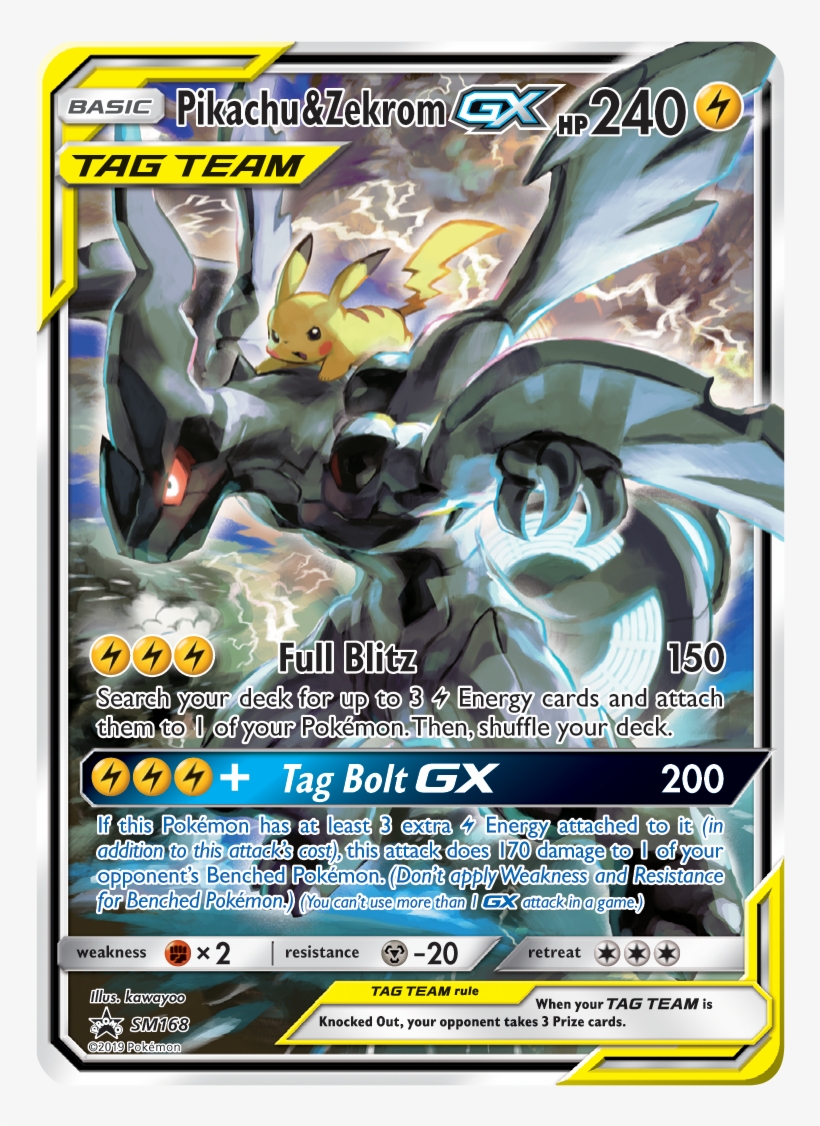 01 Of - Pikachu And Zekrom Gx, transparent png download