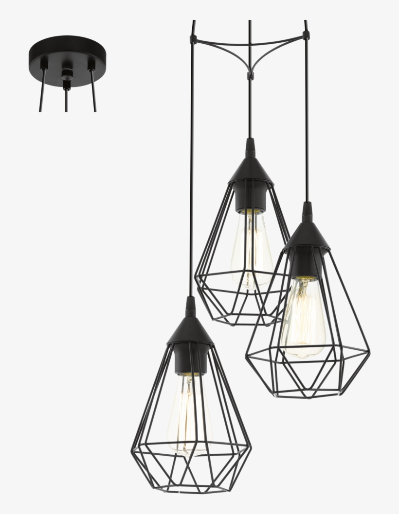 Eglo 94191 Tarbes 3 Light Ceiling Pendant Black - Eglo 94191, transparent png download