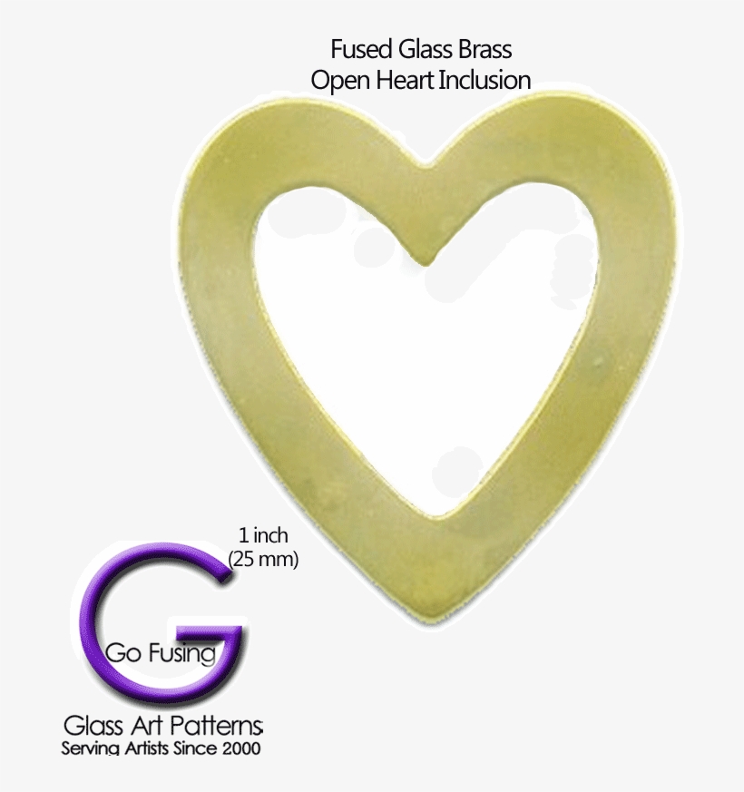Fused Glass Brass Inclusion - Heart, transparent png download