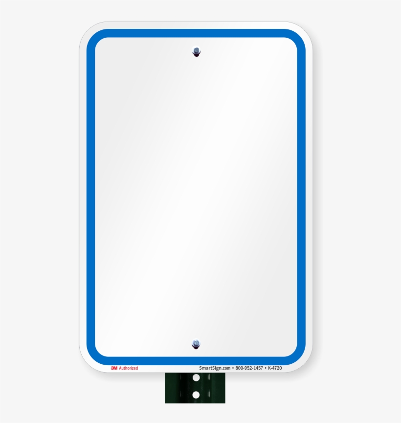 Blank Sign, Blue Printed Border - Flat Panel Display, transparent png download