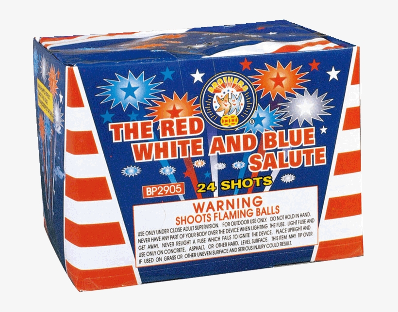 The Red, White & Blue Salute 24 Shots - Brothers Fireworks, transparent png download