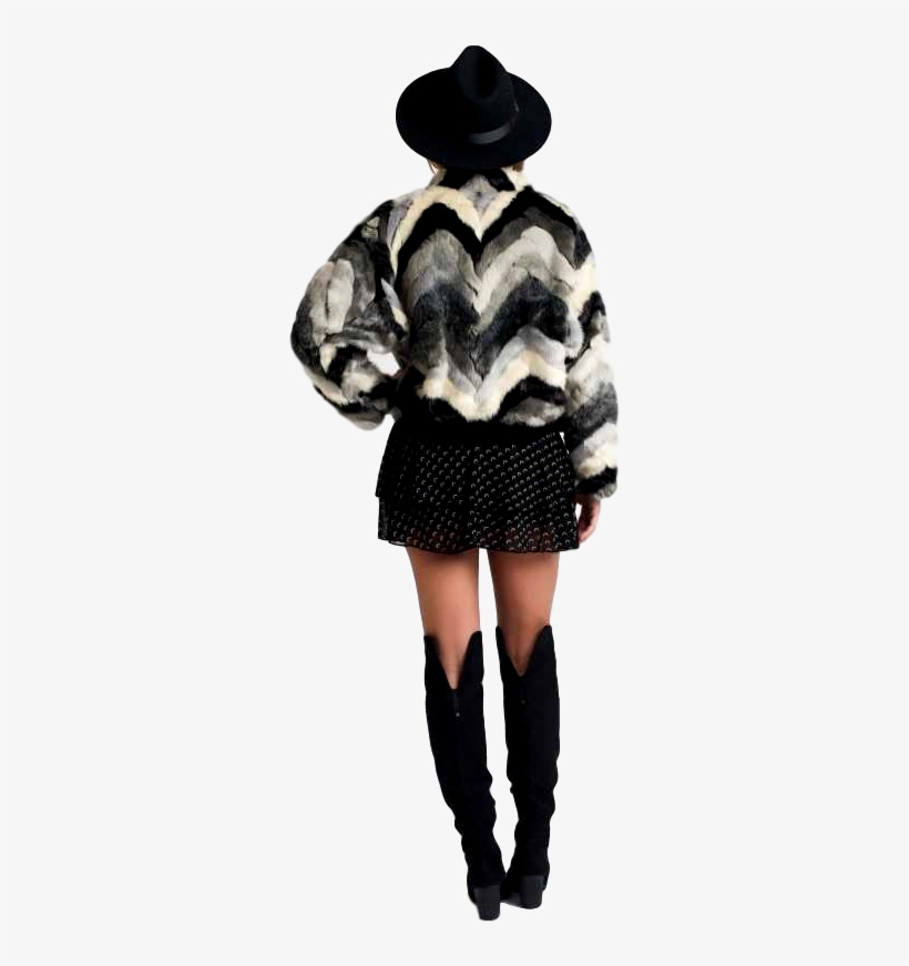 Multi-grey Faux Fur Coat - Miniskirt, transparent png download